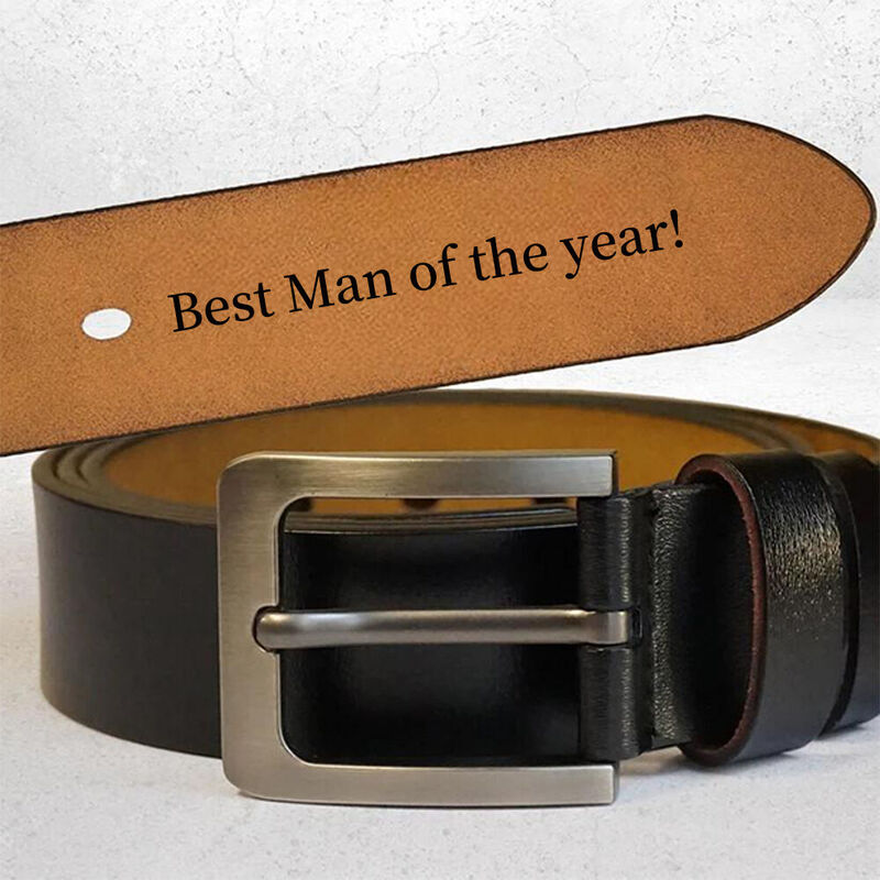 Personalized Men's Belt Customized Groomsman Name Wedding Thank You Gift for Good Friends