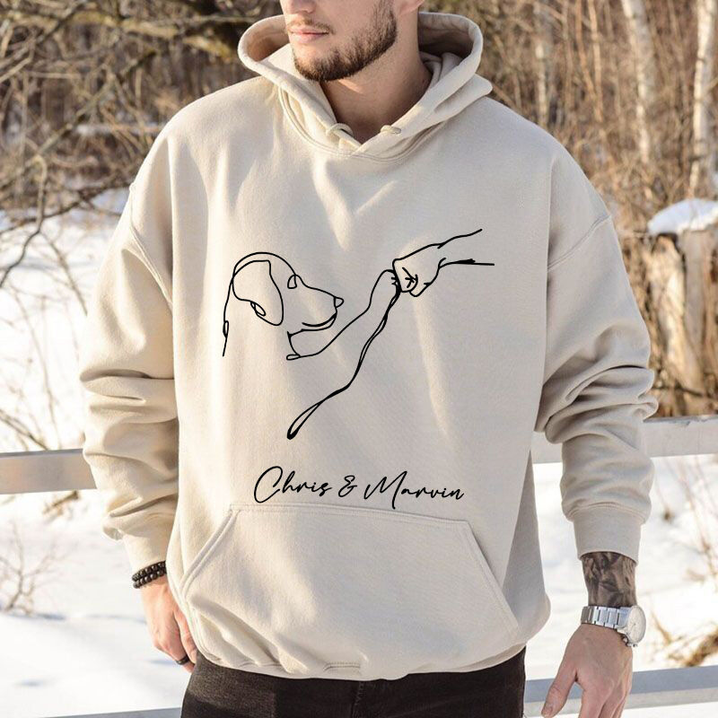Personalized Hoodie Fist Bump with The Puppy Custom Name Design Attractive Gift for Pet Lover