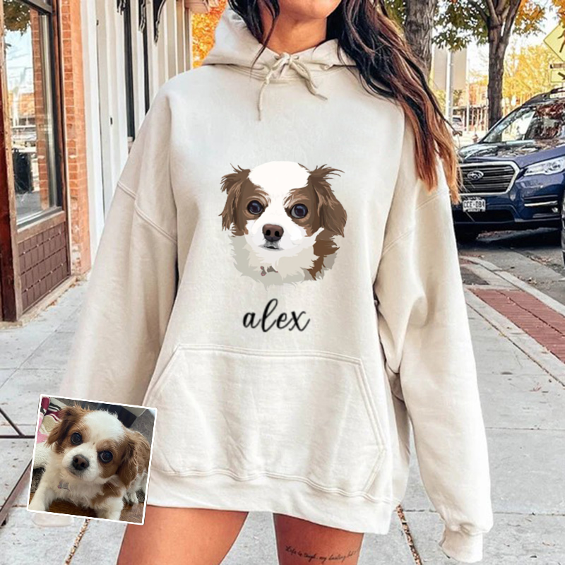 Personalized Hoodie with Custom Picture and Name for Pet-loving Mom