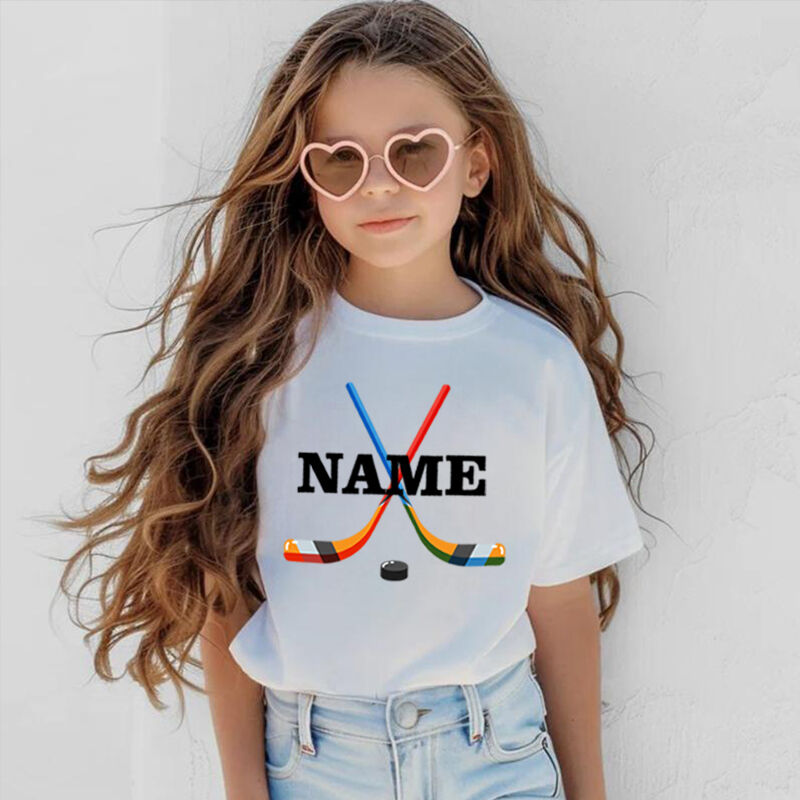 Personalized Kids T-Shirts With Customized Name Tape Hockey Graphics For Sports Fanatics