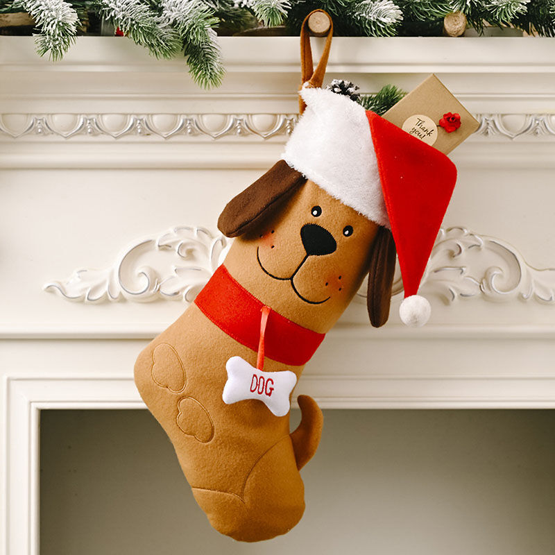 Personalized pet dog cartoon image custom name Christmas Stockings