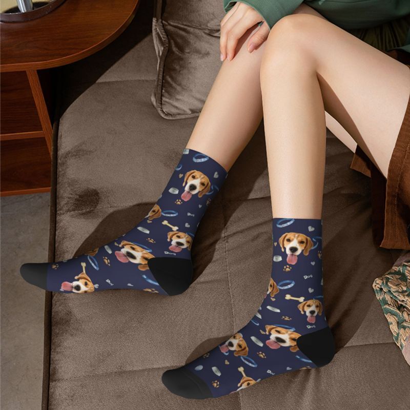 Personalized Face Socks with Pet Dog Photos
