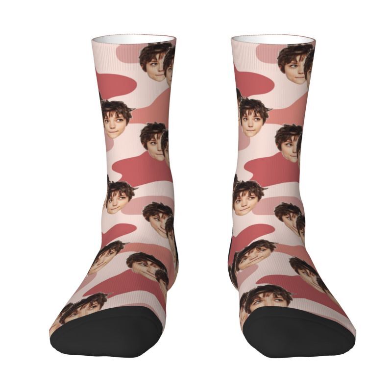 Custom Socks Colorful Cow Pattern Print Funny Three Face Photos