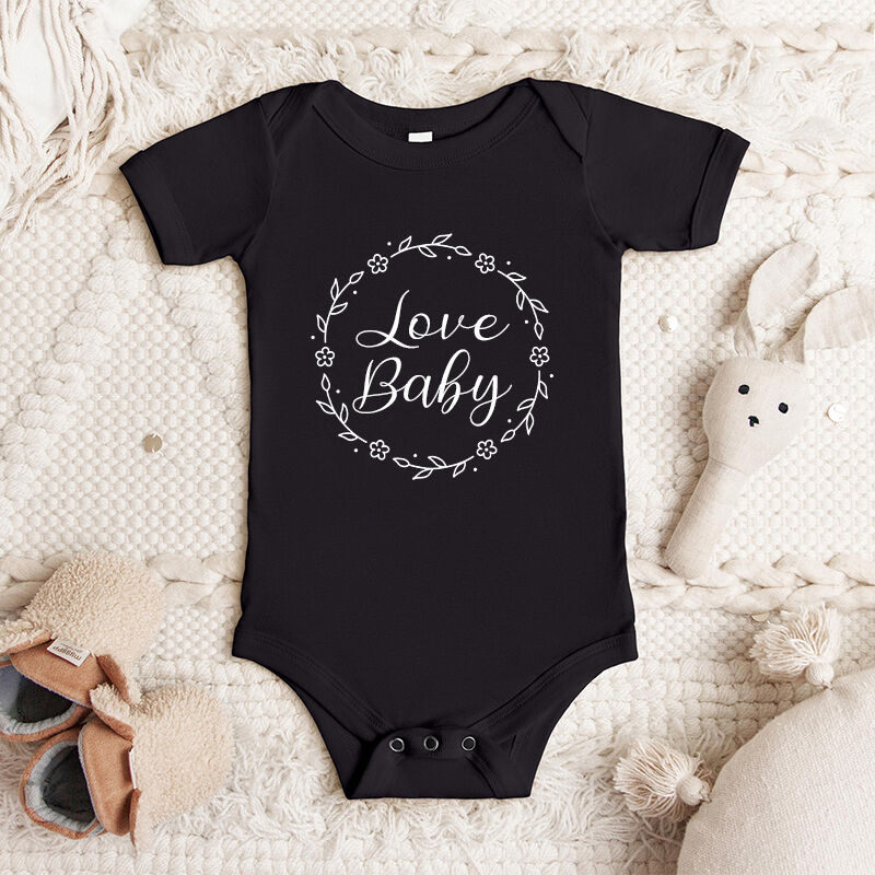 Personalized Baby Onesie Baby of The Year Custom Message Flower Garland Design Baby Shower Gift