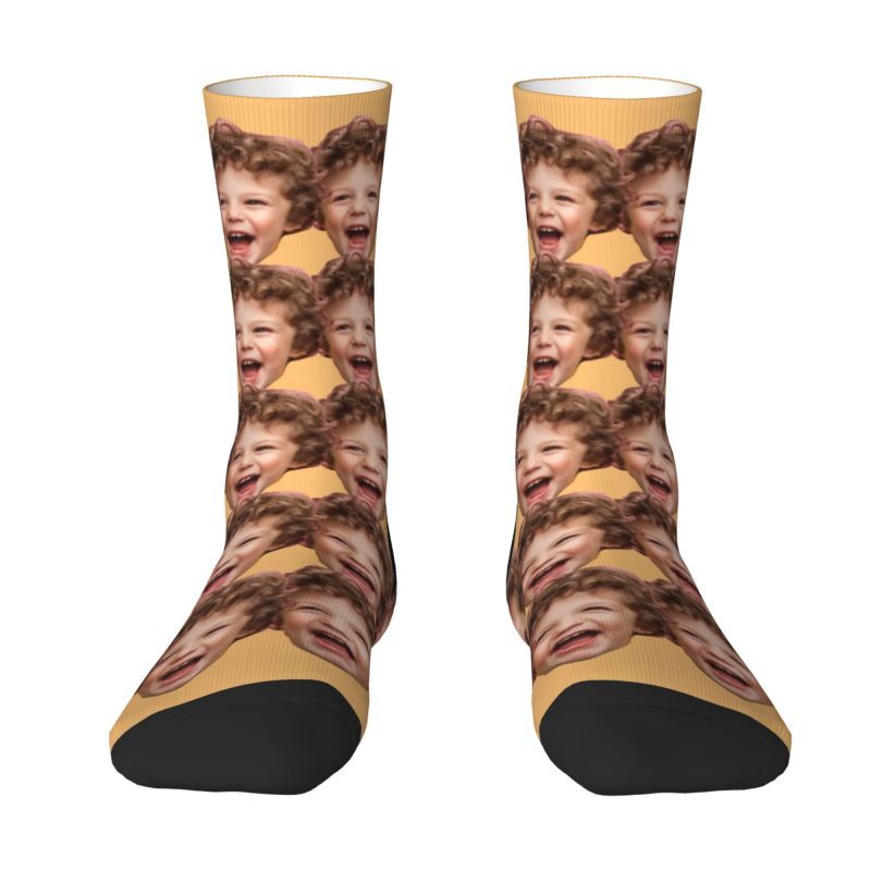 Customized Face Socks with Kids’ Photos Sweet Gift for Mom