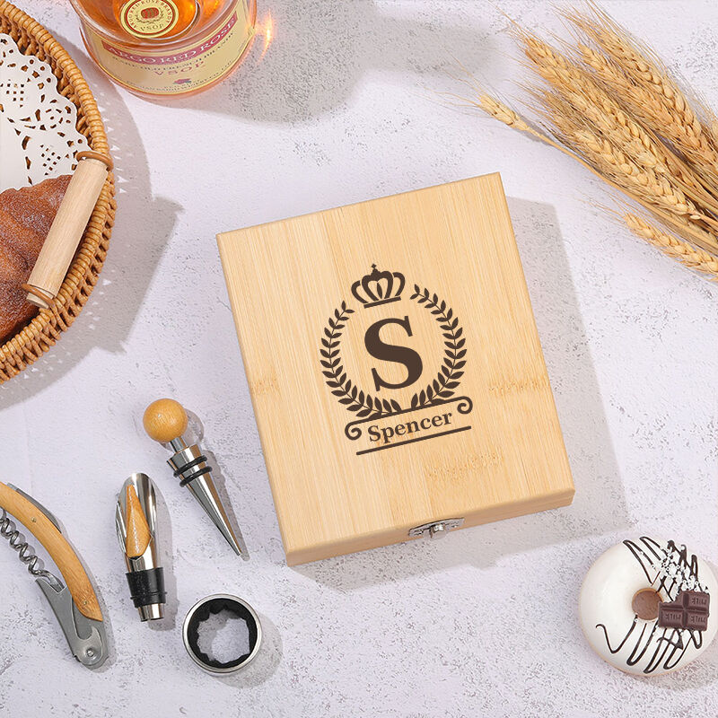 Personalized Bottle Opener Set Custom Initial and Name Retro Imperial Logo Design Gift for Drink Lovers