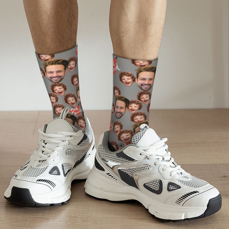 "I Want to be Around Daddy" Custom Mash Face Socks for Father's Day