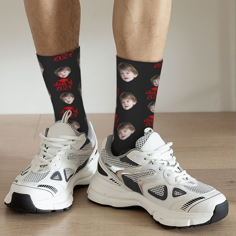 Customized Face Socks Multiple Colors Best Graduation Gift for Friends