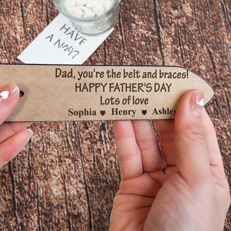 Personalized Engraved Leather Belt Handmade Gift Special Father’s Day Gift for Dad