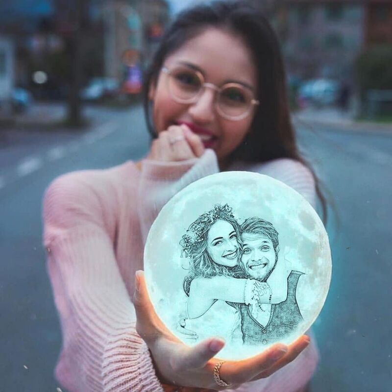 Personalisierte 3D Foto Mond Lampe 16 Farben