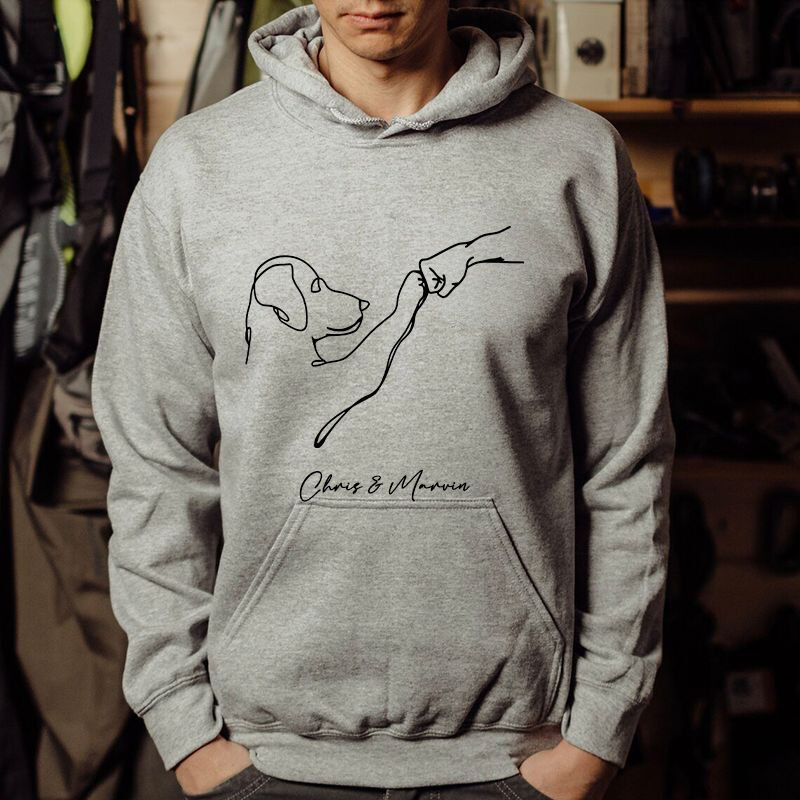 Personalized Hoodie Fist Bump with The Puppy Custom Name Design Attractive Gift for Pet Lover