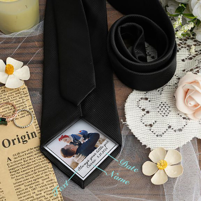 Custom Picture Tie with Custom Text And Name Precious Gift for Your Love