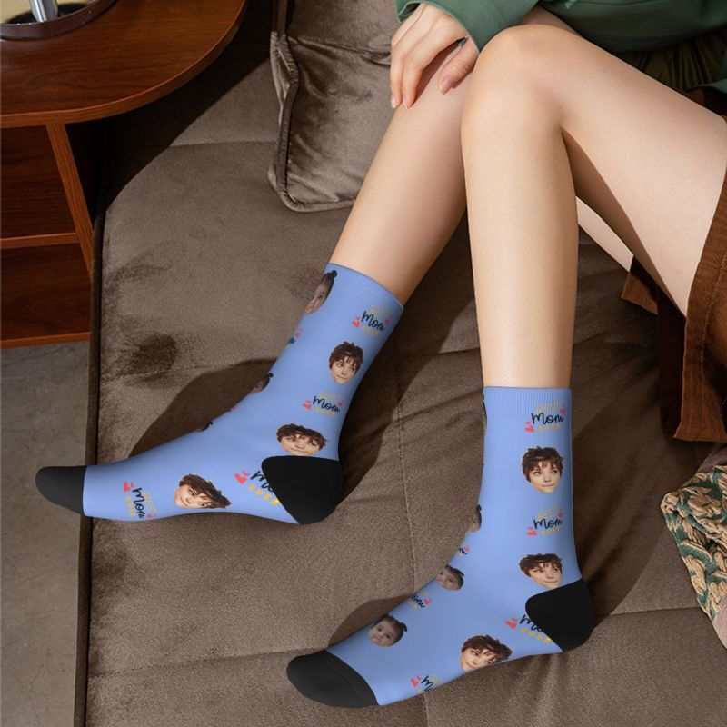 Custom Face Socks with Kid Photos for Mother's Day