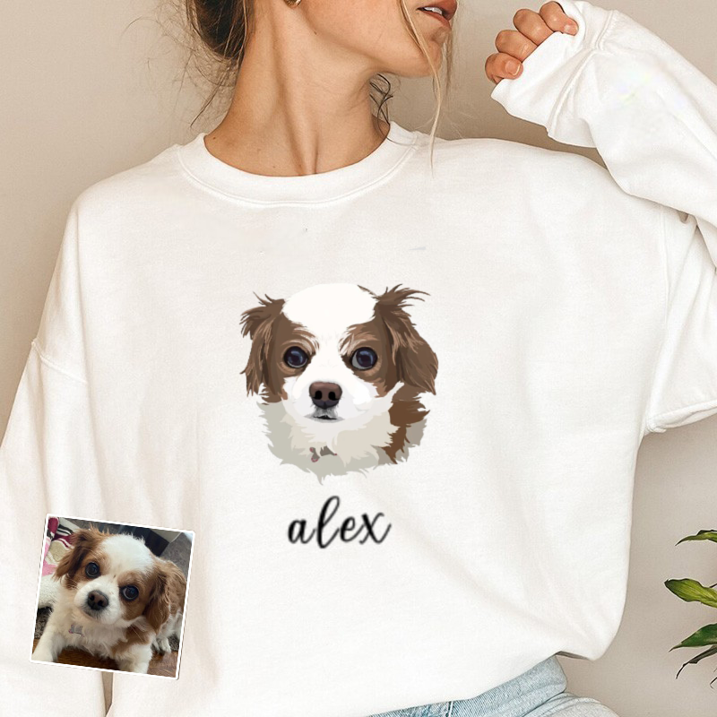 Personalized Sweatshirt with Custom Picture and Name for Pet-loving Mom