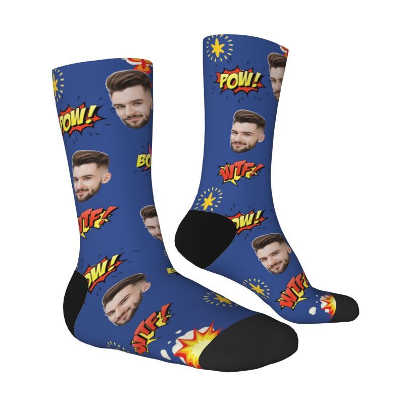 Custom Photo Socks Add Comic Text Comfort Socks