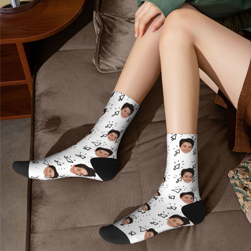Customized Face Socks Printed with Children’s Photos Sweet Gift for Parents