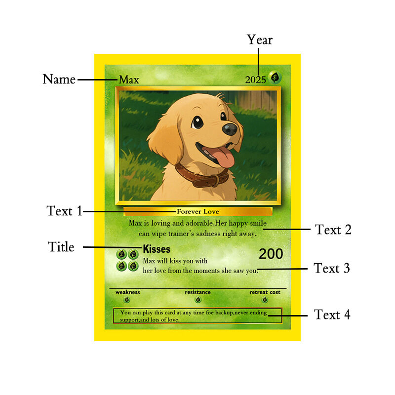 Personalized Cartoon Picture Poke Card Lovely Gift for Pet Lover