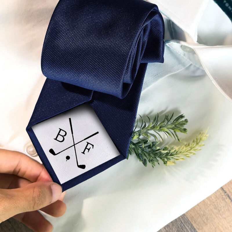 Custom Letter Tie with Golf Pattern Cool Gift for Husband